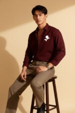 Viscose Cotton Rose Applique Shirt - Image 3