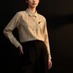 Beige Lenin Slub With Minimal Embroidery Full Sleeves Shirt - Image 2