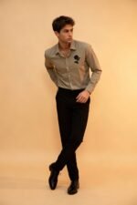 Viscose Cotton Rose Applique Shirt - Image 4