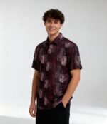 Korean Lycra Digital Print Half Sleeves Shirt - Image 2