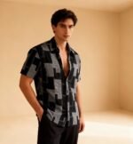 Cotton Printed Top Stitch Half Sleeves Shirt