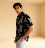 Cotton Printed Top Stitch Half Sleeves Shirt - Image 2