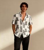 Cotton Printed Top Stitch Half Sleeves Shirt - Image 4