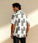 Cotton Printed Top Stitch Half Sleeves Shirt - Image 5