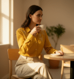 Mustard Lenin Slub With Minimal Embroidery Full Sleeves Shirt - Image 3