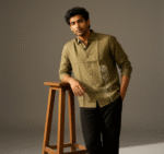 Luxury Lenin with Rose embroidery Men's shirt - Image 12