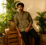 Luxury Lenin with Rose embroidery Men's shirt - Image 13