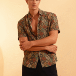 Pure Lenin printed half sleeves shirt