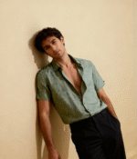 Cotton Jacquard Self Embroidery Half Sleeve Shirt - Image 4