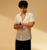 Cotton Jacquard Self Embroidery Half Sleeve Shirt - Image 2